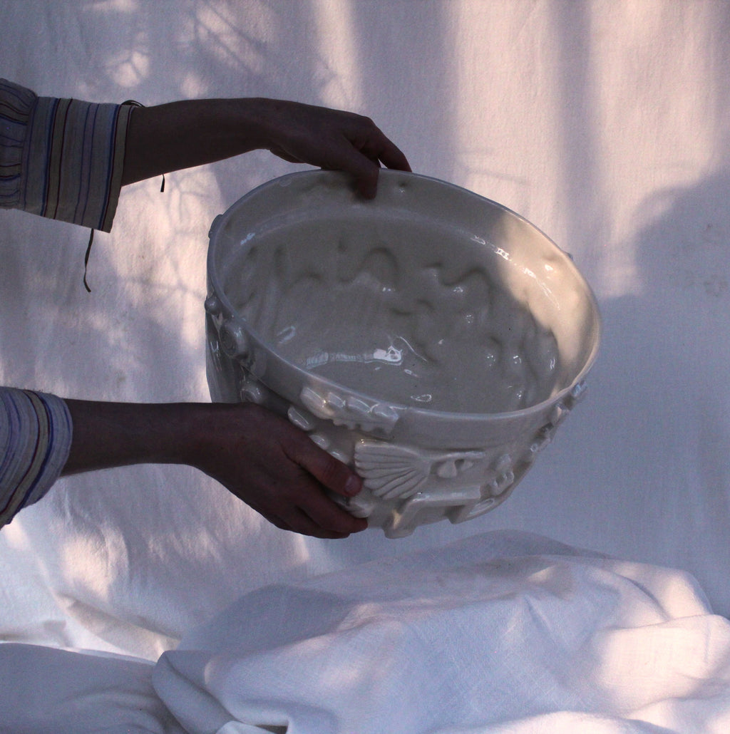 Large Ornate Bowl -  Monkey Coastal Nightwalk Collection
