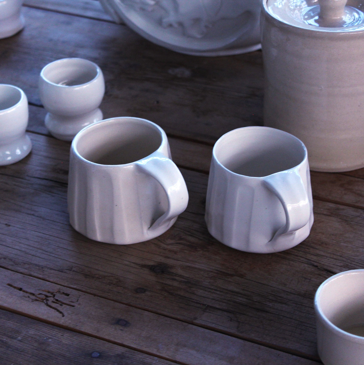 Hand-Made Striped Ceramic Mug