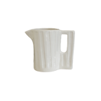 Medium Hand-Carved White Ceramic Jug
