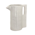 Large Hand-Carved White Ceramic Jug