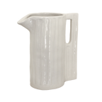 Large Hand-Carved White Ceramic Jug